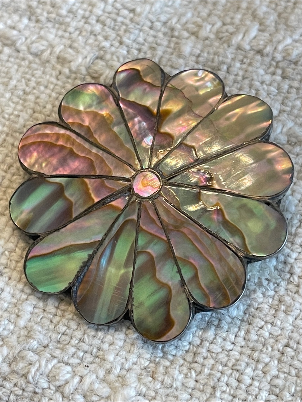Sterling Silver mother of pearl pendant brooch